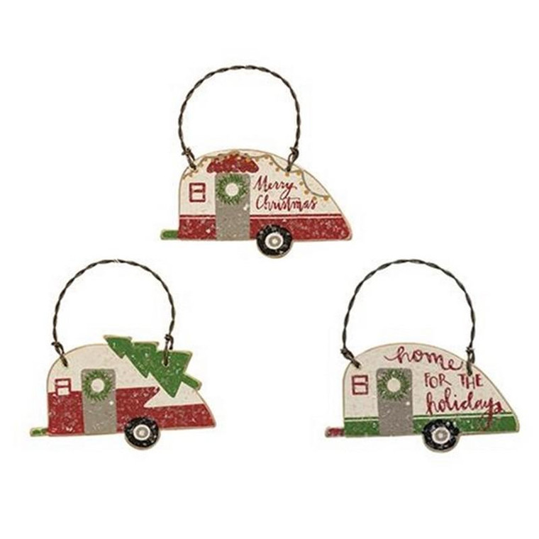 *3/Set Camper Ornaments G39666 By CWI Gifts