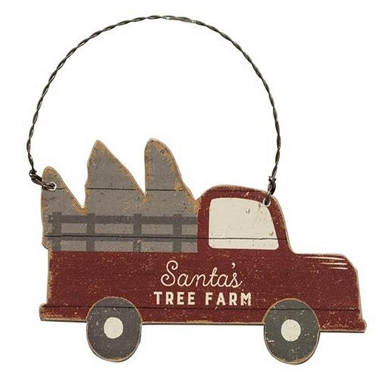 Santa'S Tree Farm Truck Ornament G39909 By CWI Gifts