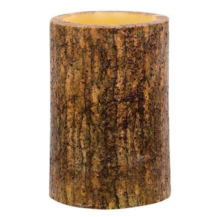 Mustard Bark Timer Pillar G84488 By CWI Gifts