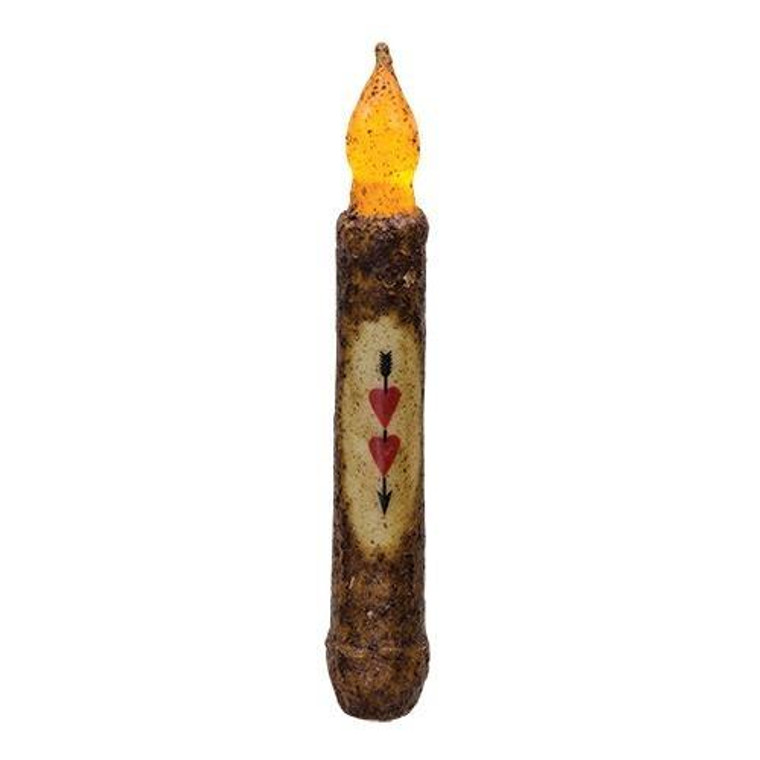 6" Burnt Mustard Heart Timer Taper G84523 By CWI Gifts