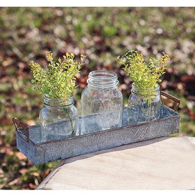 Washed Galvanized Candle Tray G9880GB By CWI Gifts