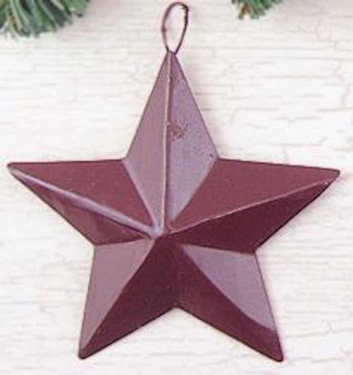 3-1/2" Mini Barn Star Burgundy GISW739B By CWI Gifts