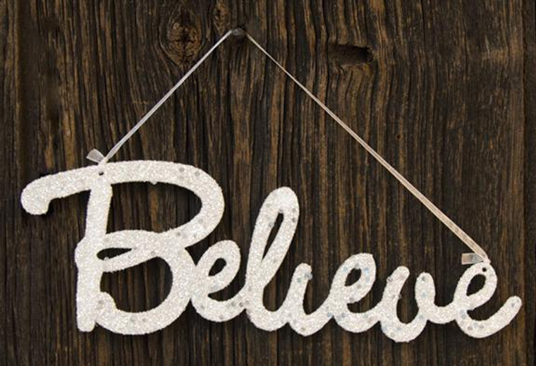 *Believe Glitter Sign GJHA1029A By CWI Gifts