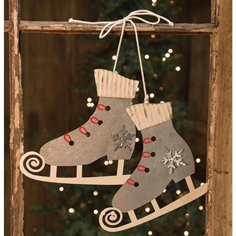 Tin Ice Skates Ornament GM9258 By CWI Gifts