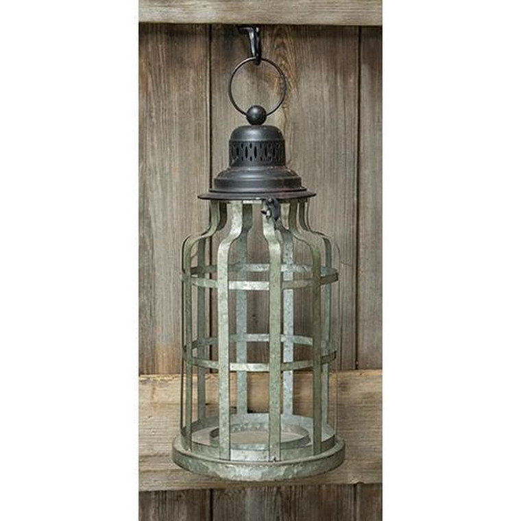 Galvanized Round Cage Lantern GTMX74730 By CWI Gifts