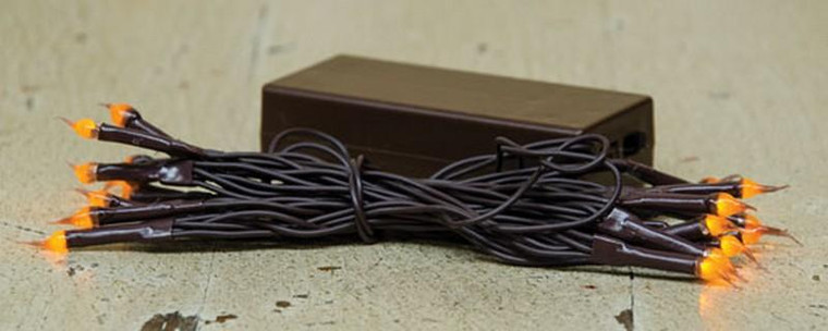 Amber Silicone Mini Lights Brown Cord 20 Ct GTWA049220 By CWI Gifts