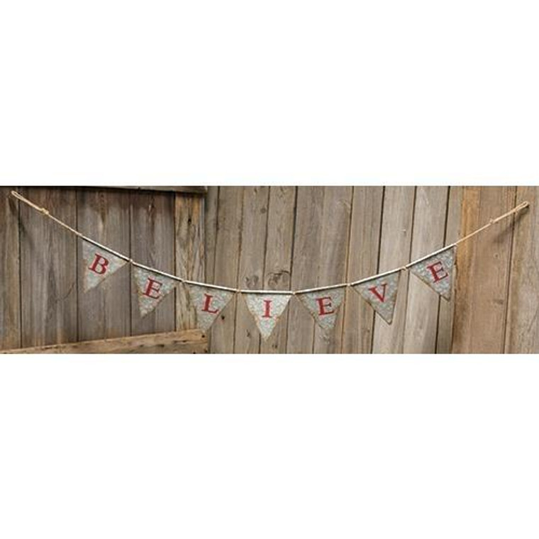 *Believe Pennant Garland 45" GXMJ6312 By CWI Gifts