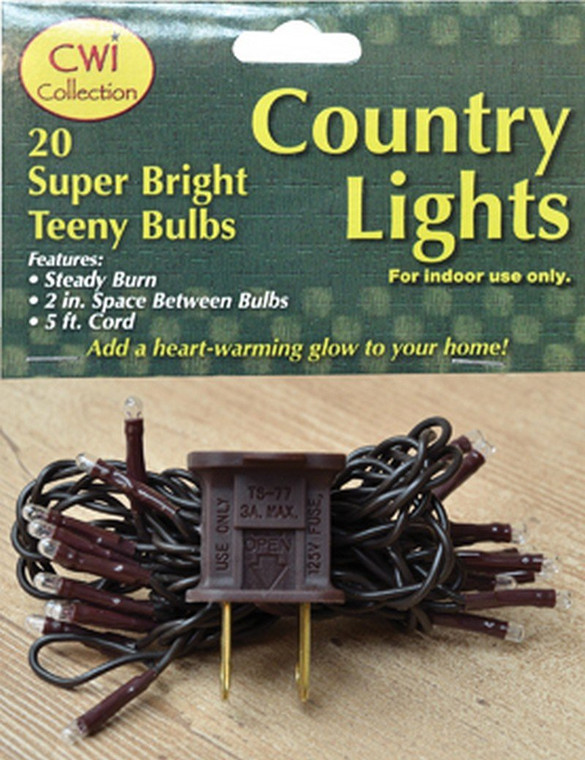 Teeny Lights Brown Cord 20Ct MLT605 By CWI Gifts