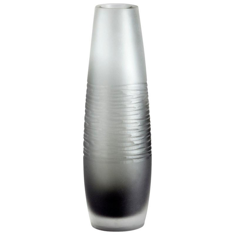 Cyan Medium Banded Smoke Vase 09200
