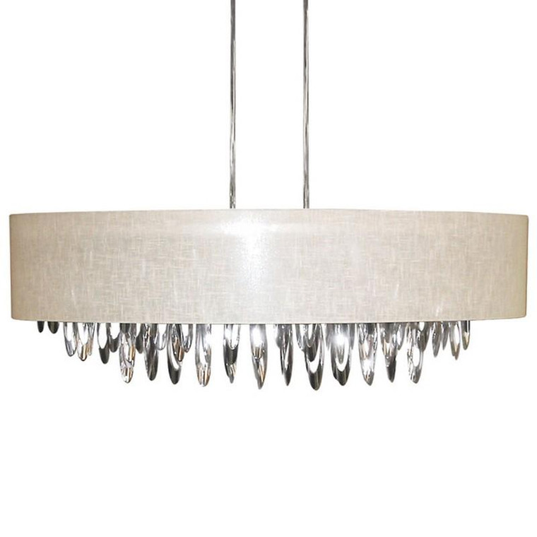 Dainolite 8 Light Oval Chandelier With Cream Shade Polished Chrome Finish ALL-448C-PC-CRM