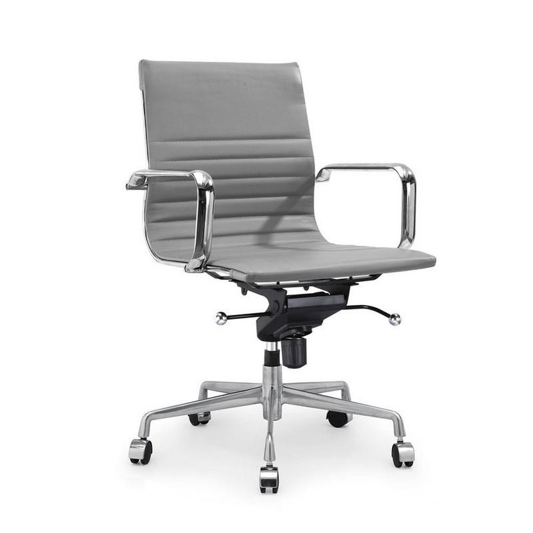 Decade Grey Modern Classic Aluminum Office Chair (Set of 2) LS-0009-GRYCRM