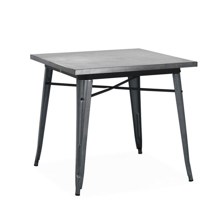 Dreux Tolix Dark Gunmetal Steel Dining Table LS-9120-DGUN