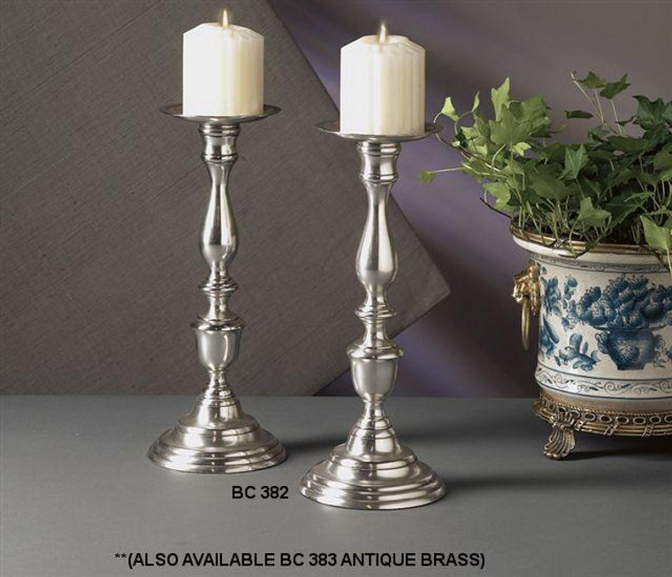 BC383 Antique Brass Pilar Candle Holder (Pack of 4) by Dessau