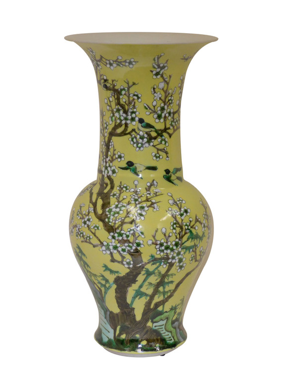 D0287 Yellow Blossom Porcelain Vase by Dessau Home