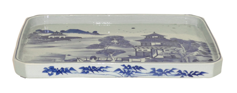 D0288 Blue & White Porcelain Tray by Dessau Home