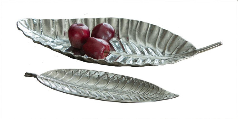 N924 Tropical Aluminum Leaf Platter (Pack of 2) by Dessau Home