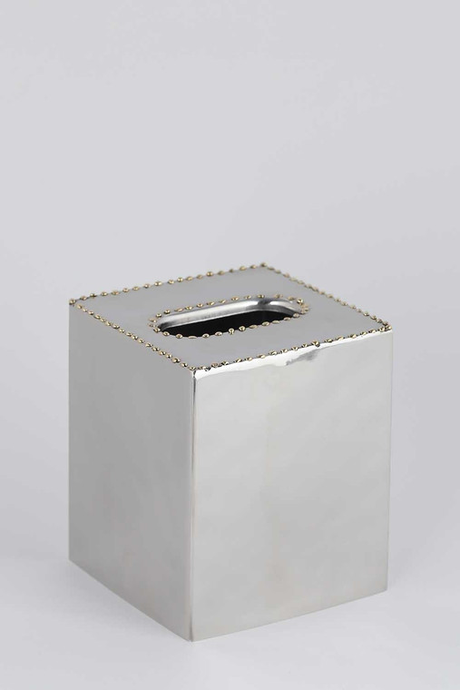 ST448 Nickel Gold Bead Steel Tissue Box (Pack of 2) by Dessau Home