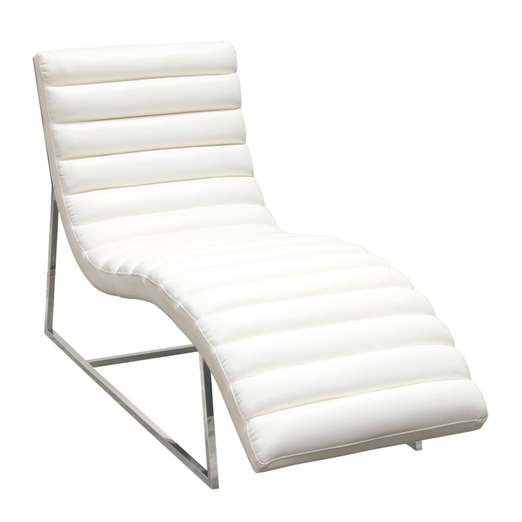 Bardot Chaise Lounge W/ Stainless Steel Frame - White BARDOTCAWH