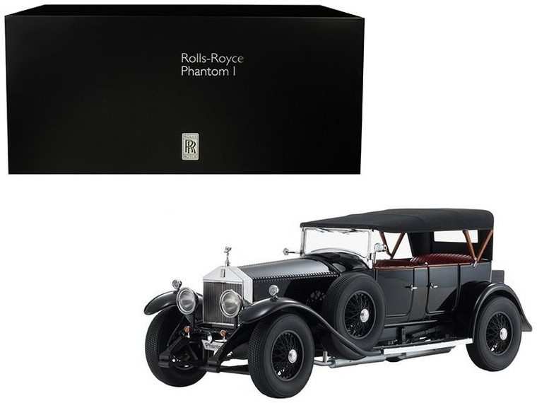 Rolls Royce Phantom I Black with Red Interior 1/18 Diecast Model Car by Kyosho 08931BK