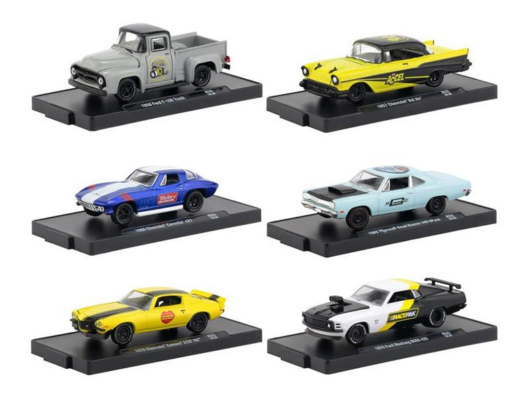 Drivers 6 Cars Set Release 55 in Blister Packs 1/64 Diecast Model Cars by M2 Machines 11228-55
