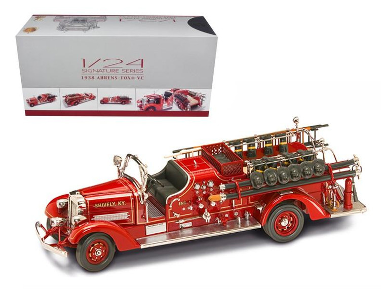 1938 Ahrens Fox VC Fire Engine Truck Red with Accessories 1/24 Diecast Model by Road Signature 20178r