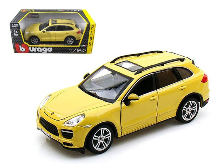 Porsche Cayenne Turbo Yellow 1/24 Diecast Car Model By Bburago (Pack Of 2) 21056y