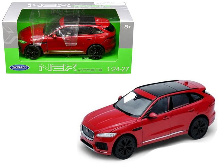 Jaguar F-Pace Red 1/24 - 1/27 Diecast Model Car By Welly (Pack Of 2) 24070R
