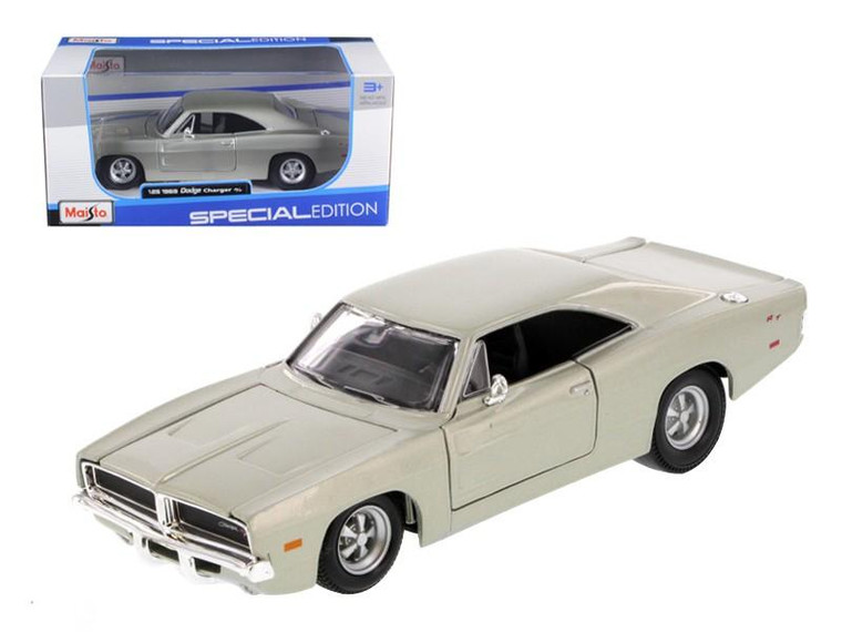 1969 Dodge Charger R/T Hemi Silver 1/25 Diecast Car Model by Maisto 31256s