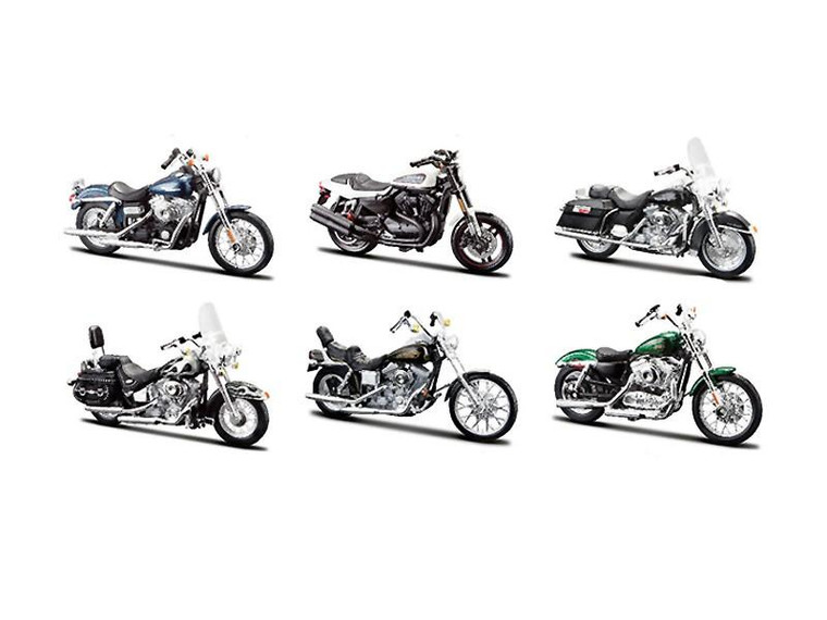 Harley Davidson Motorcycle 6pc Set Series 32 1/18 Diecast Models by Maisto 31360-32