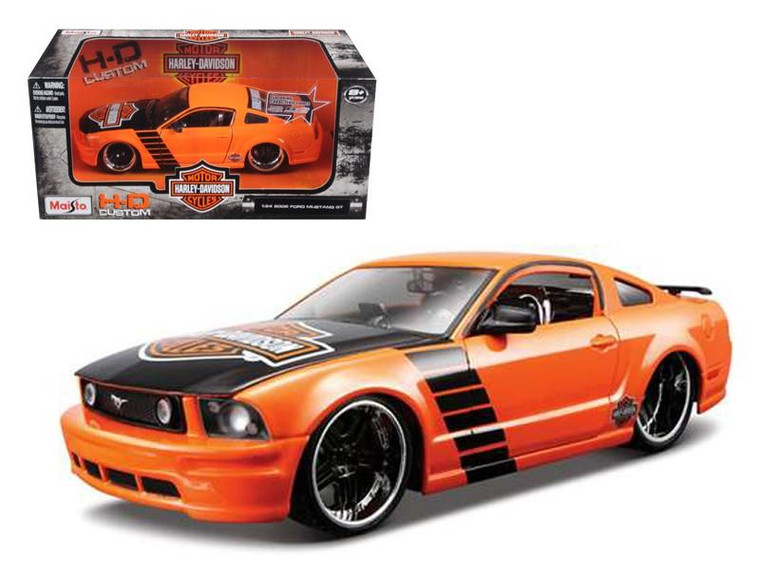 2006 Ford Mustang GT Harley Davidson Orange 1/24 Diecast Model Car by Maisto 32169or