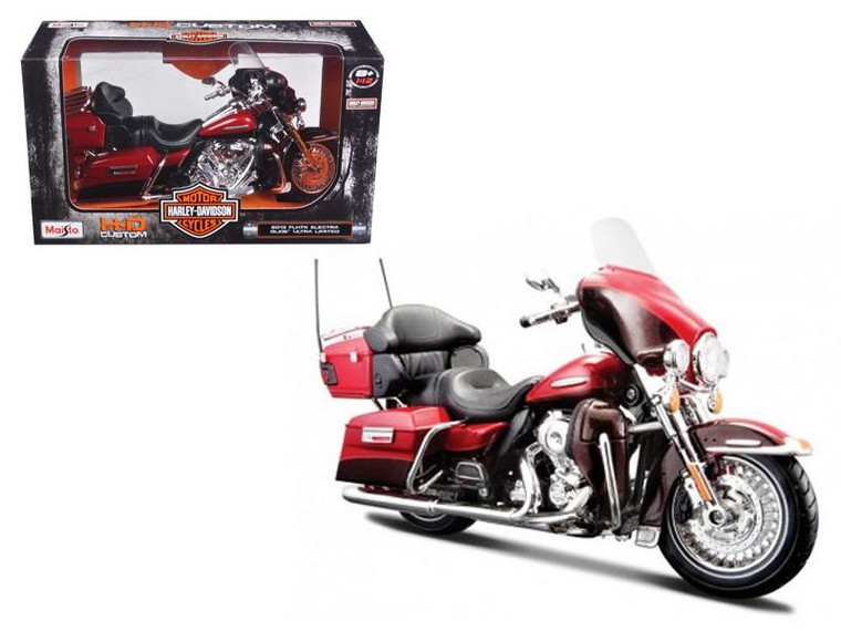 2013 Harley Davidson Flhtk Electra Glide Ultra Limited Red Bike Motorcycle Model 1/12 By Maisto (Pack Of 2) 32323