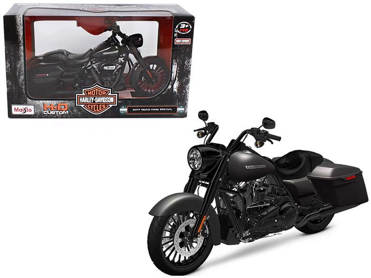 2017 Harley Davidson King Road Special Black Motorcycle Model 1/12 By Maisto (Pack Of 2) 32336