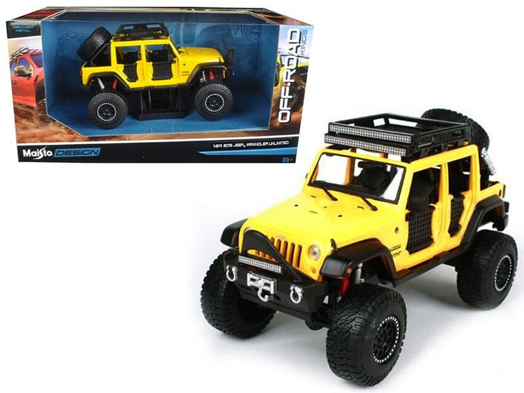 2015 Jeep Wrangler Unlimited Yellow Off Road Kings 1/24 Diecast Model Car by Maisto 32523Y