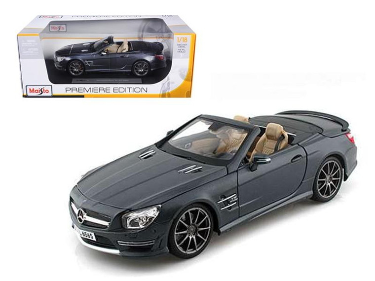 2012 Mercedes SL 65 AMG Convertible Grey 45th Anniversary 1/18 Diecast Model Car by Maisto 36198gry