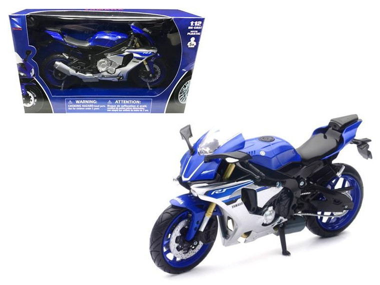 2016 Yamaha Yzf-R1 Blue Motorcycle Model 1/12 By New Ray (Pack Of 2) 57803A