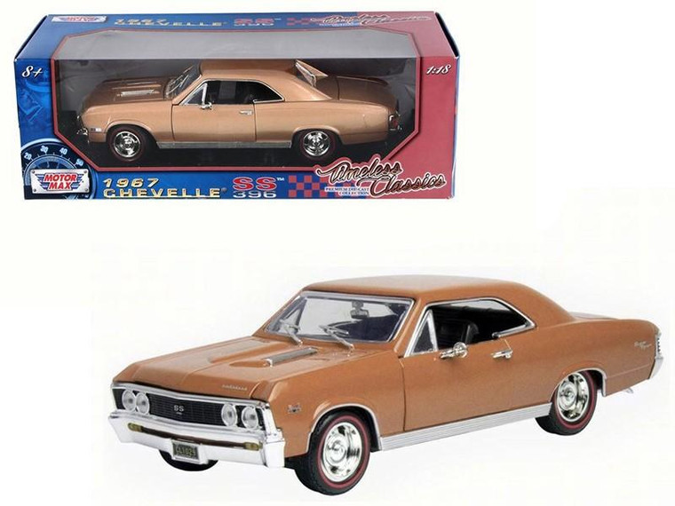 1967 Chevrolet Chevelle SS 396 Golden Brown Timeless Classics 1/18 Diecast Model Car by Motormax 73104-TC-GLD-BRN