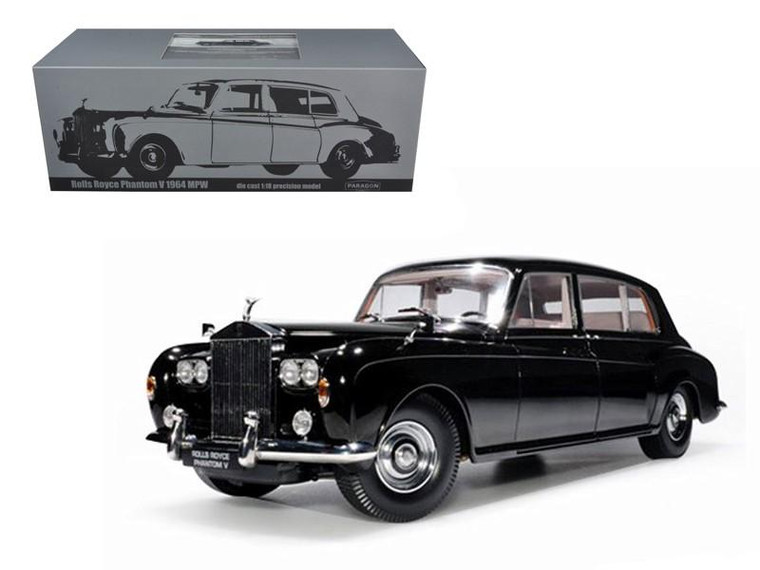 1964 Rolls Royce Phantom V MPW Black 1/18 Diecast Model Car by Paragon 98213bk