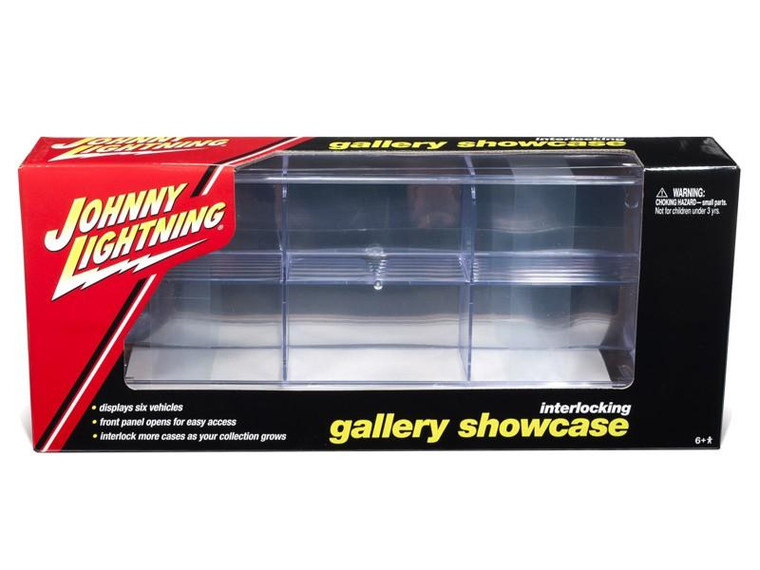 6 Car Interlocking Acrylic Display Show Case For 1/64 Scale Model Cars By Johnny Lightning (Pack Of 2) JLDC001