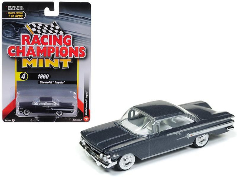 1960 Chevrolet Impala Shadow Gray Metallic Limited Edition To 3,200 Pieces Worldwide 1/64 Diecast Model Car By Racing Champions (Pack Of 3) RC008-RCSP003