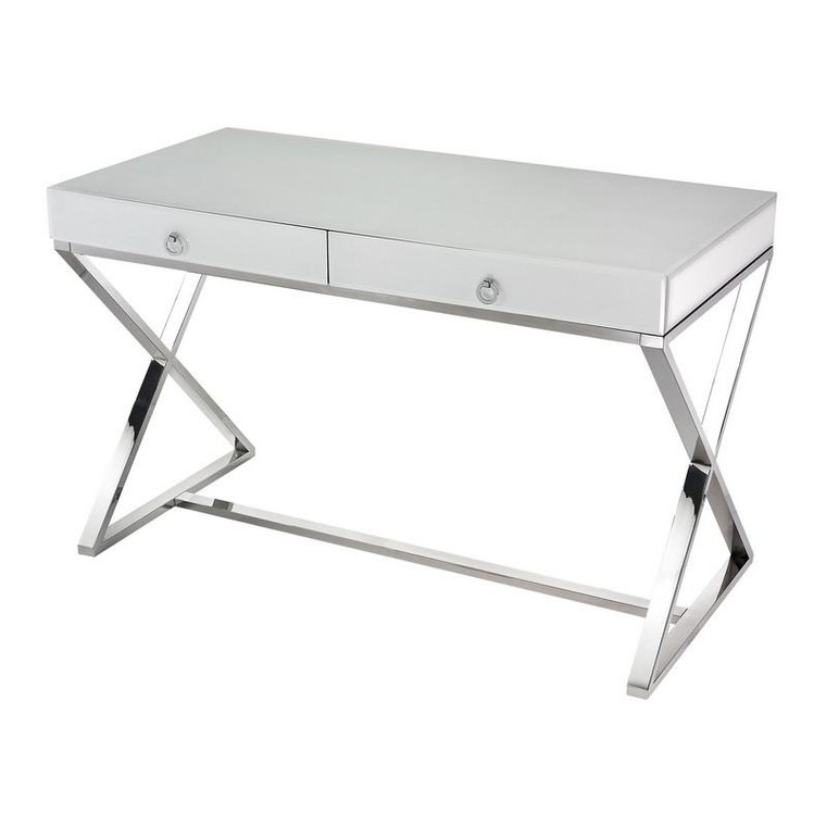 Dimond Home White Glass Desk 1141105