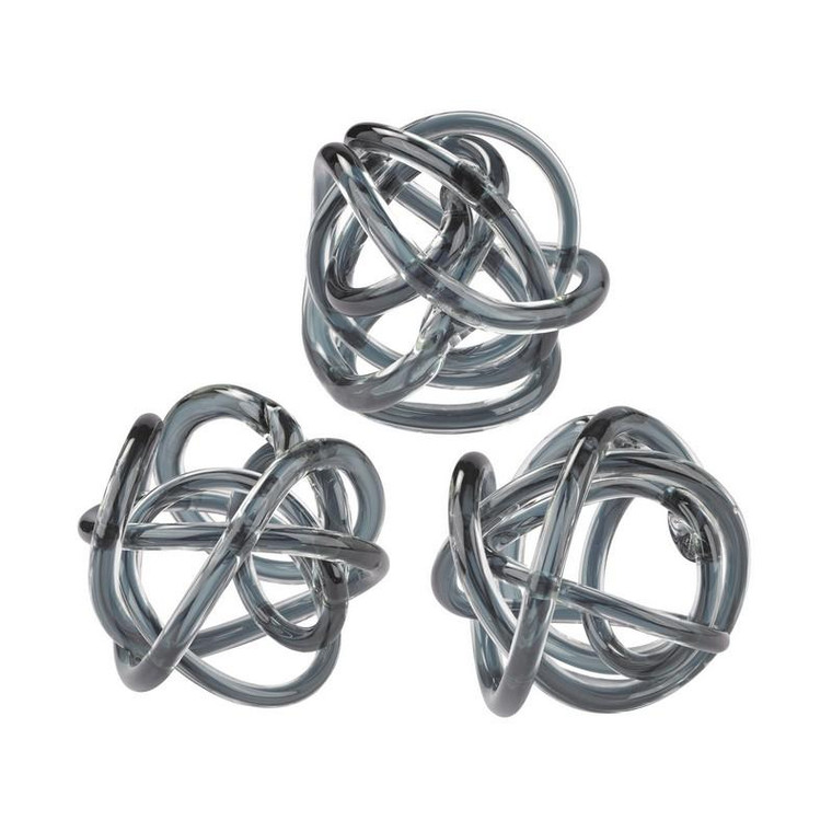 Dimond Home Decor Grey Glass Knot 154-019/S3