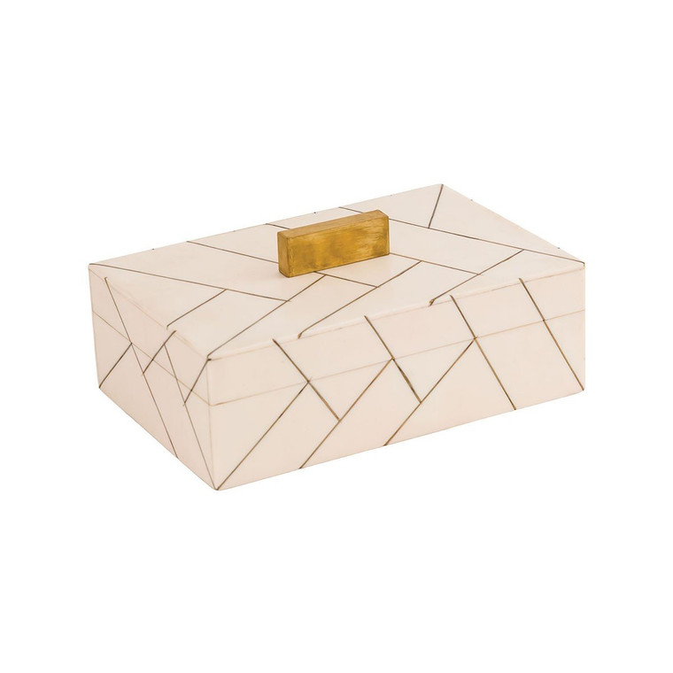 Dimond Home Houblon Box - Off White And Gold 8903-079