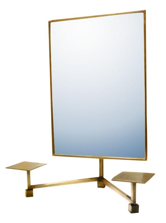 370208 DK Living Iron And Glass Rectangle Vanity Mirror Brass
