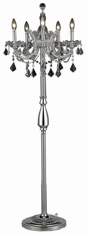 Elegant Maria Theresa 5 Light Chrome Floor Lamp Clear Swarovski® Elements Crystal 2800FL19C/SS