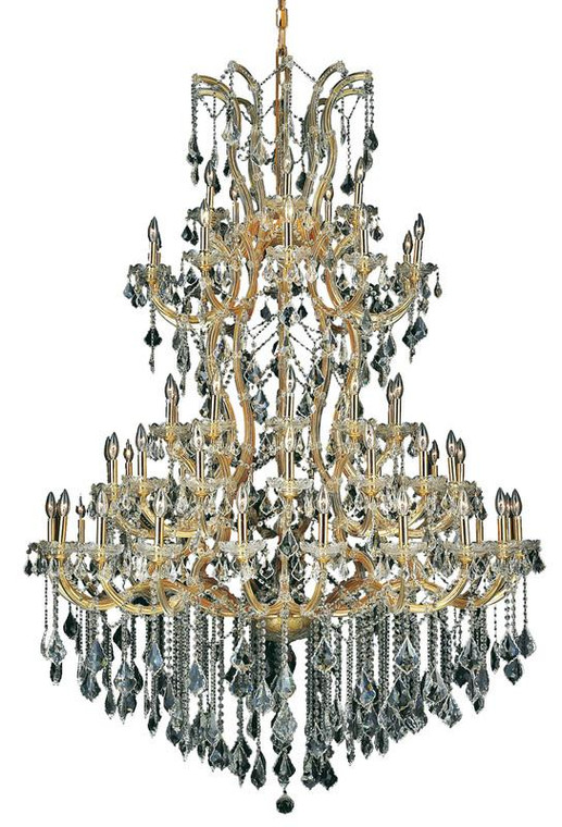Elegant Maria Theresa 61 Light Gold Chandelier Golden Teak (Smoky) Swarovski® Elements Crystal 2800G54G-GT/SS