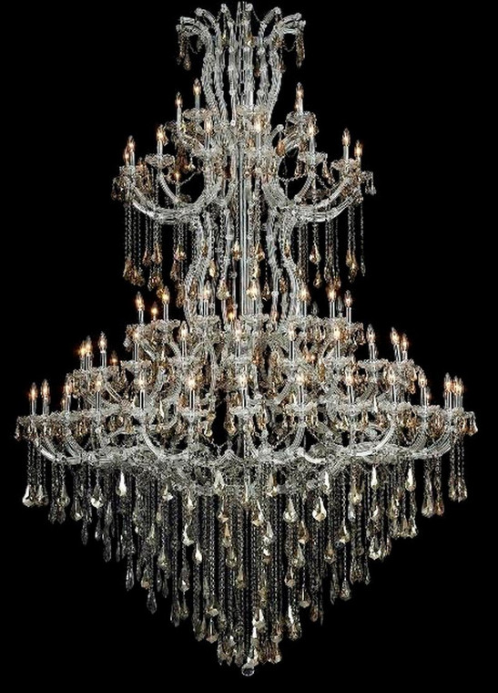 Elegant Maria Theresa 85 Light Chrome Chandelier Golden Teak (Smoky) Swarovski® Elements Crystal 2801G96C-GT/SS
