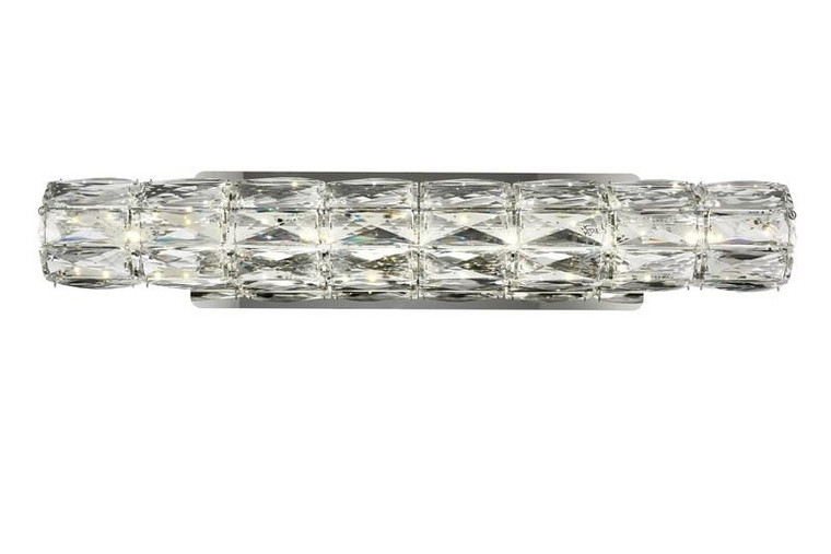 Elegant Valetta Integrated Led Chip Light Chrome Wall Sconce Clear Royal Cut Crystal 3501W24C
