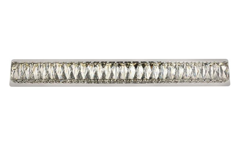 Elegant Monroe Integrated Led Chip Light Chrome Wall Sconce Clear Royal Cut Crystal 3502W35C