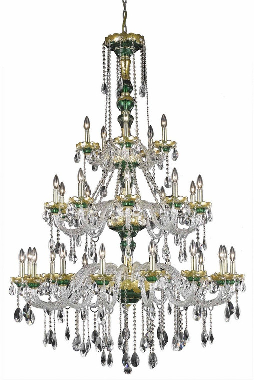 Elegant Alexandria 30 Light Gold Chandelier Clear Elegant Cut Crystal 7810G45G/EC