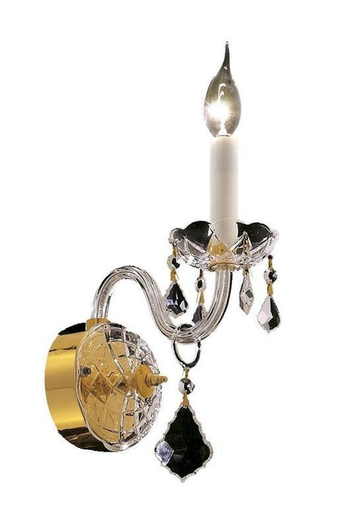 Elegant Alexandria 1 Light Gold Wall Sconce Clear Spectra® Swarovski® Crystal 7831W1G/SA